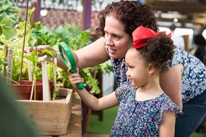 Young girl being taught science